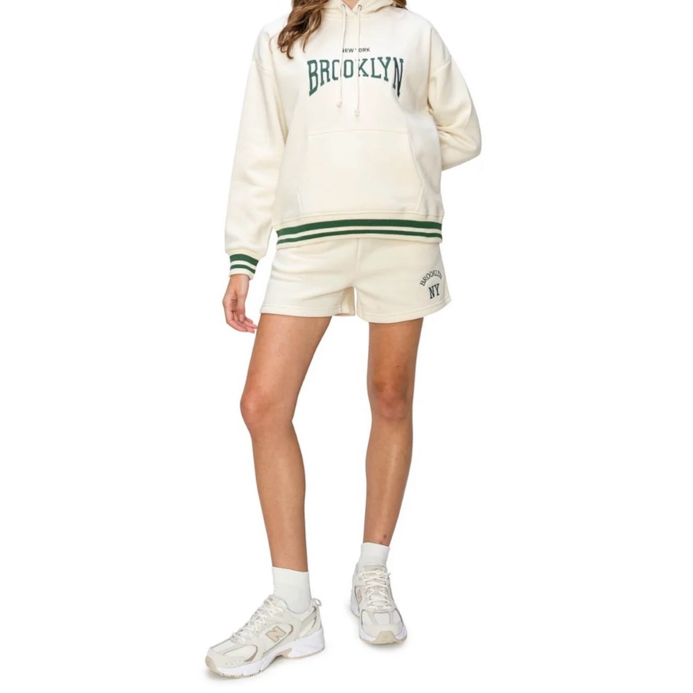 PacSun LAZY SUNDAY Brooklyn Embroidered Hoodie - Cream